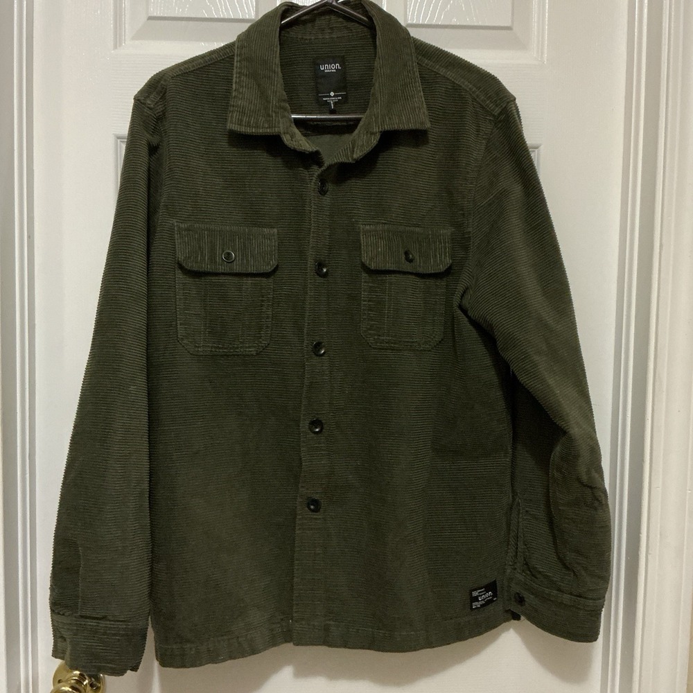 Union Sea WA Corduroy Dark Green Shirt/Jacket M Heavy Long Sleeve